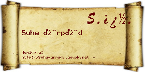 Suha Árpád névjegykártya