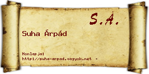 Suha Árpád névjegykártya